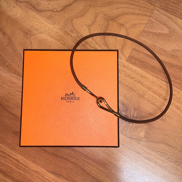 Authentic Hermès Bridle Jumbo Hook Choker Necklace / Wrap Bracelet - Picture 1 of 13